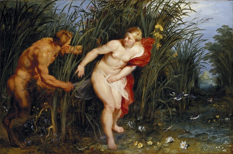 Peter Paul Rubens Pan and Syrinx, 1617 Oil on panel 40 x 61 cm Staatliche Museen, Kassel Photo Ute Brunzel
